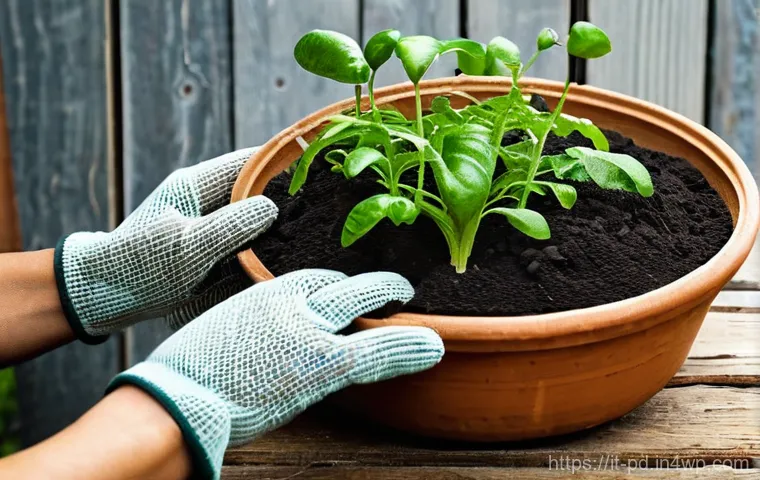 버미컴포스팅 운영 시 필요한 도구 - **Prompt 2: Maintenance and Monitoring**
"A close-up of a person's gloved hands carefully tendin... 버미컴포스팅 운영 시 필요한 도구 - **Prompt 2: Maintenance and Monitoring**
"A close-up of a person's gloved hands carefully tendin...